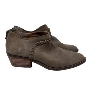 Lucky Brand Fawnn Leather Western Ankle Boots Tan size 7m